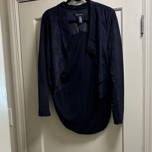 INC International Concepts Faux Suede Jacket - Used Large Black
